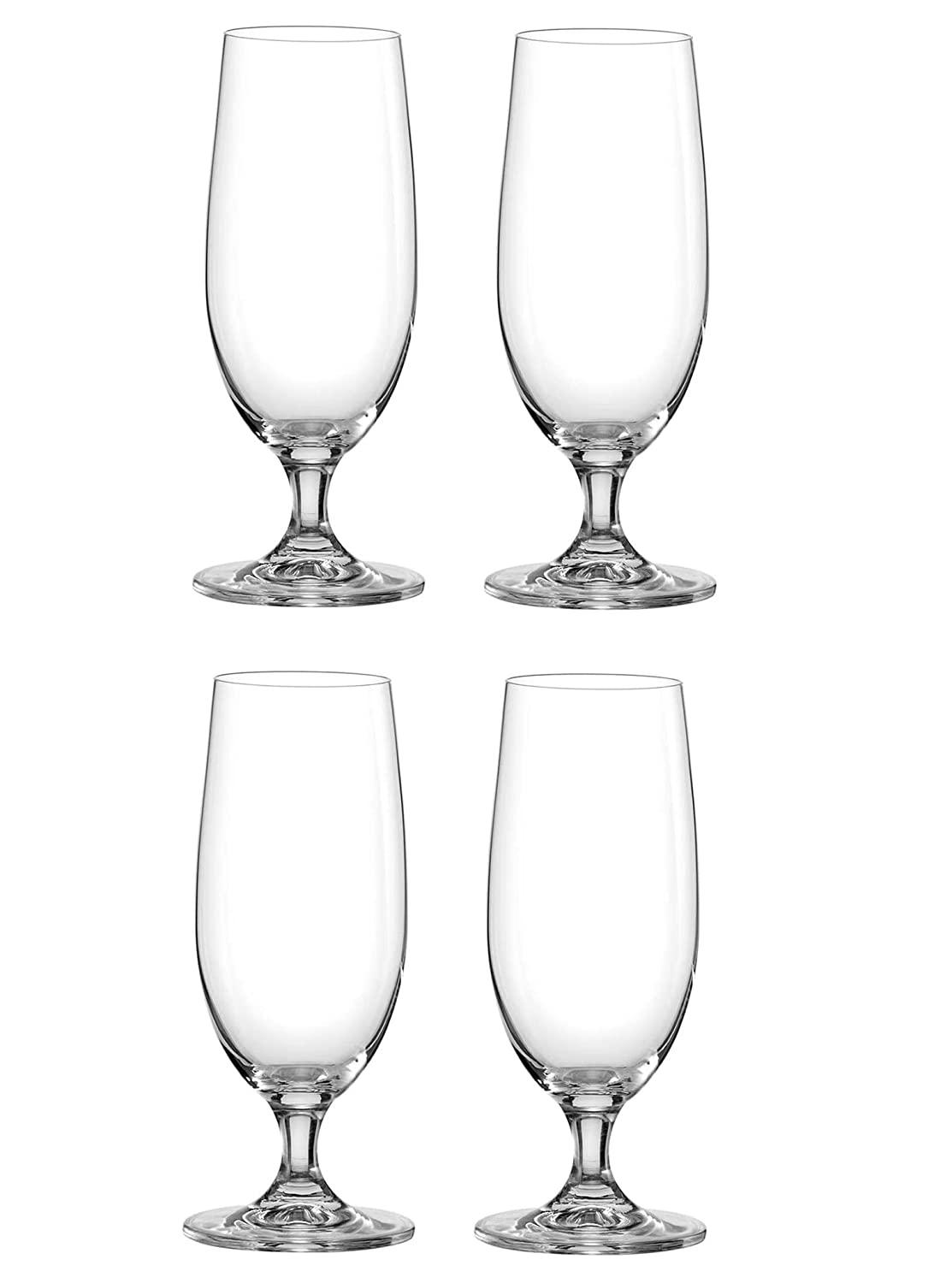 Bohemia Crystal Bar Cocktail/Mocktail/Beer Glasses Set, Transparent, 360ml, Set of 4 | Beer Glass