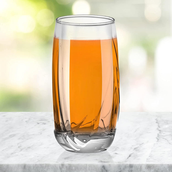 Smartserve Tall Cocktail/Mocktail/Juice/Water/Vodka/Beer Glass Set, 365ml, Set of 6 | Cocktail Glass
