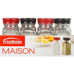Trudeau Maison Wink Glass Salt N Pepper Shake Set, Set of 2, Red/Black | 