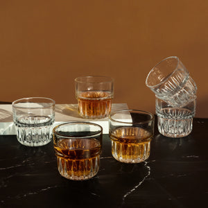 Uniglass Hills Small Water and Juice Glass Set, 205ml, Set of 6, Transparent