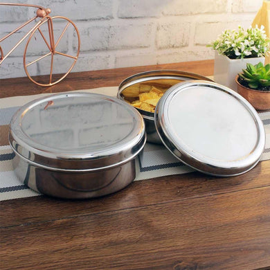 Smartserve Stainless Steel Sadda Puri Dabba, Set of 2 | Food Container
