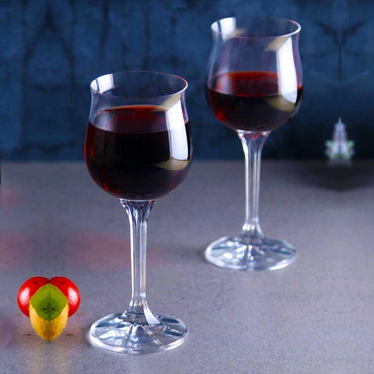 Bohemia Crystal Diana Wine Glass Set, 190ml, Set of 6pcs, Transparent, Non Lead Crystal Glass | Wine Glass
