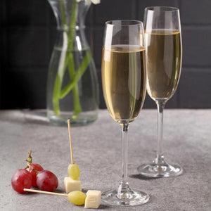 Bohemia Crystal Natalie Champagne Flute Set, 190ml, Set of 6pcs, Transparent, Non Lead Crystal Glass | Champagne Flute