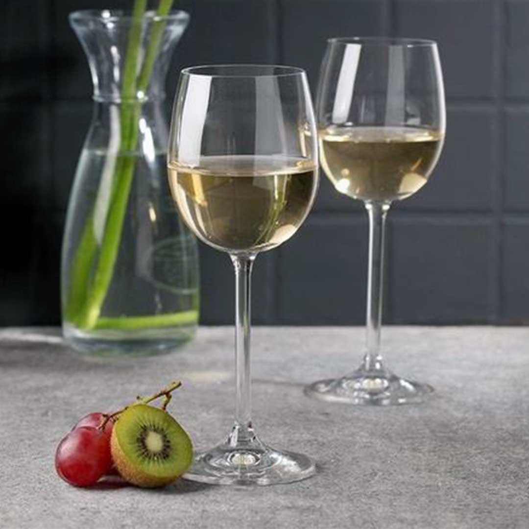 Bohemia Crystal Natalie Wine Glass Set, 260ml, Set of 6pcs, Transparent, Non Lead Crystal Glass | Wine Glass