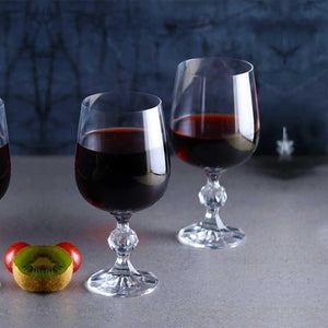 Wine Glass Set - Bohemia Crystal Claudia 340 ML Set of 6 pcs | Wine Glass