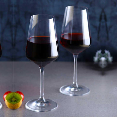 Bohemia Crystal Sandra Wine Glass Set, 350ml, Set of 6pcs, Transparent, Non Lead Crystal Glass | Wine Glass
