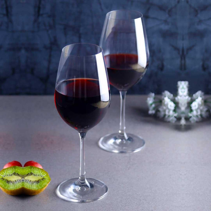 Bohemia Crystal Viola Wine Glass Set, 450ml, Set of 6pcs, Transparent, Non Lead Crystal Glass | Wine Glass