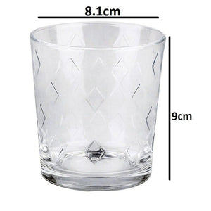 Smartserve Prisma Whiskey Tumbler Glass Set, 285ml, Set of 6 | Whiskey Glass