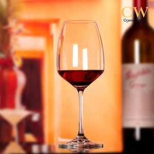 Bohemia Crystal Imported Premium Gisselle Red Wine Glass Set, 455ml (16 oz), Set of 6