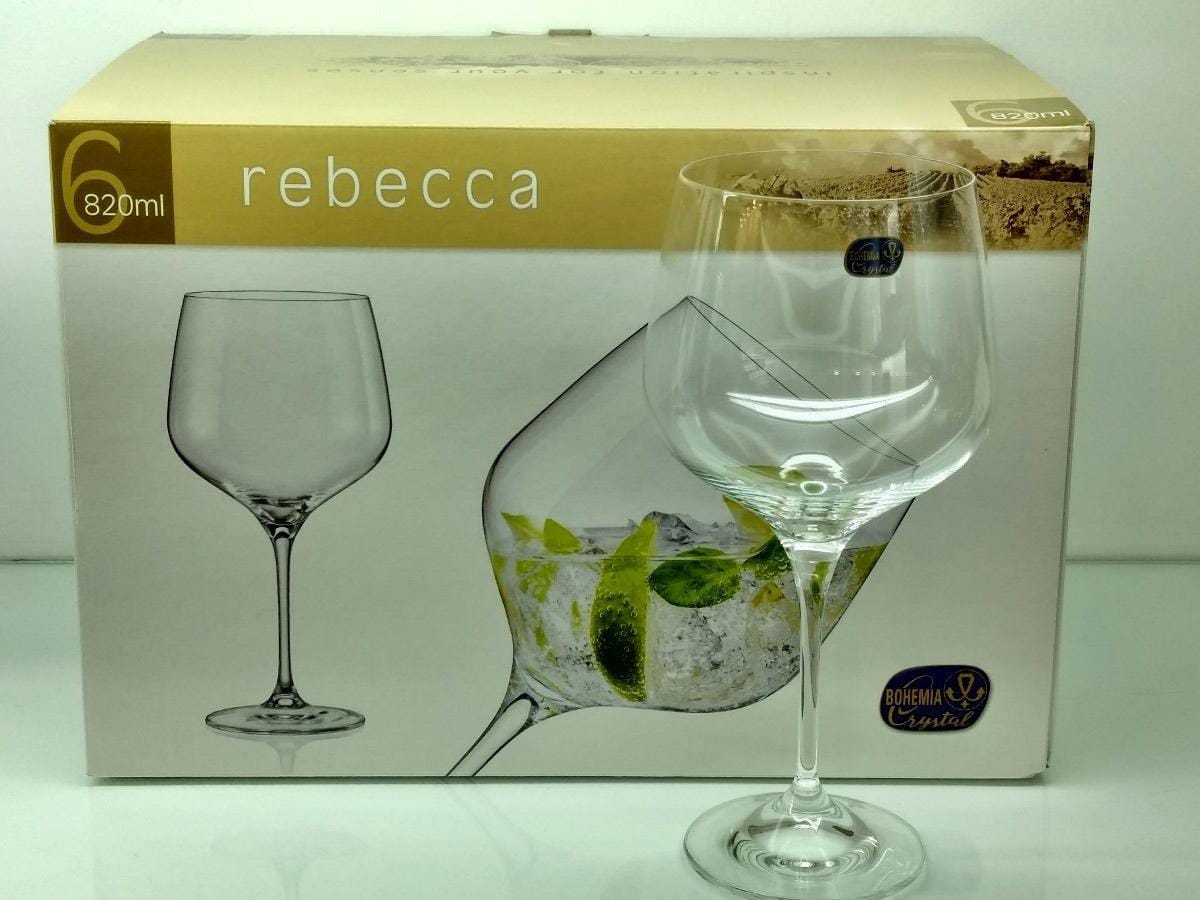 Bohemia Crystal Non Lead Crystal Rebecca Wine Glass 820 ML Set of 6 pcs, Transparent, Non - Lead Crystal | Wine Glass