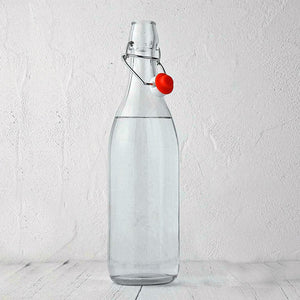 Smartserve Flip Top Glass Water Bottle, 1000 ML Set of 1 pcs | Bottle