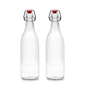 Smartserve Flip Top Glass Water Bottle, 1000 ML Set of 1 pcs | Bottle