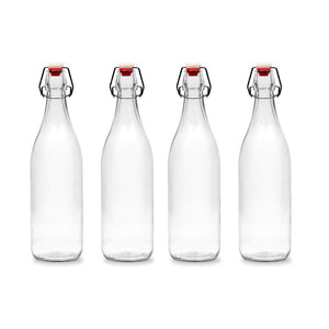 Smartserve Flip Top Glass Water Bottle, 1000 ML Set of 1 pcs | Bottle