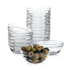 Uniglass Stackable Chutney Glass Bowls Set, 75ml, Set of 6, Transparent | Bowl