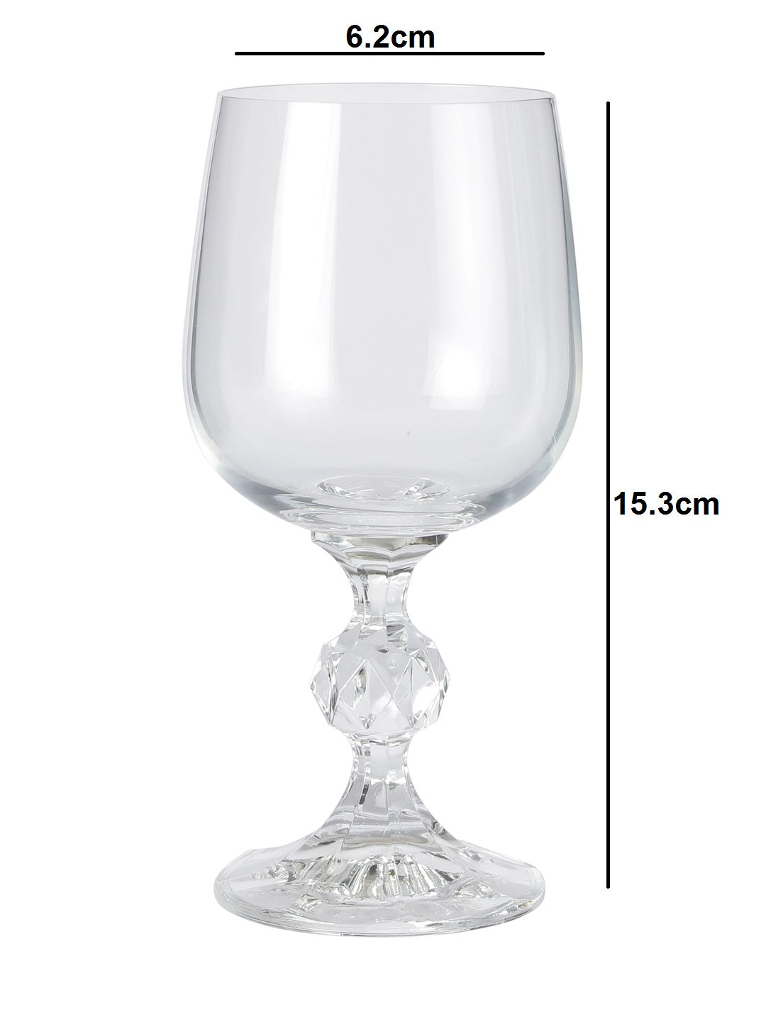 Bohemia Crystal Claudia Wine Glass 230ml, Set of 6, Transparent
