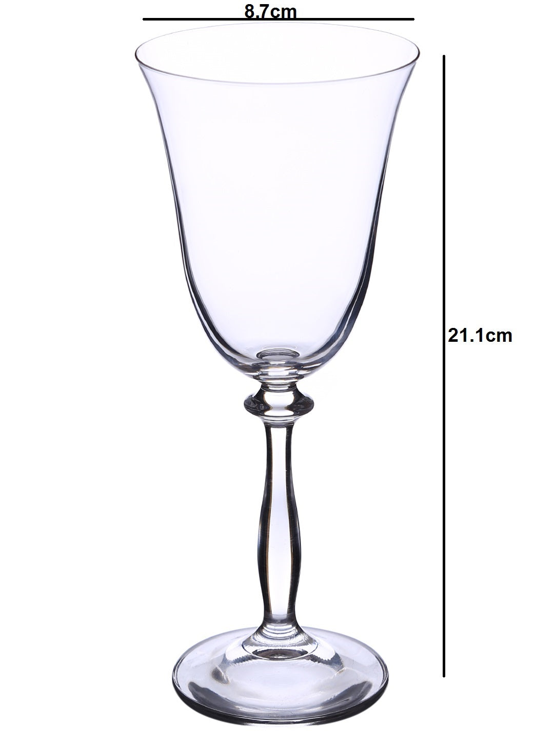 Bohemia Crystal Angela White Wine Glass Set, 250ml, Set of 6, Transparent