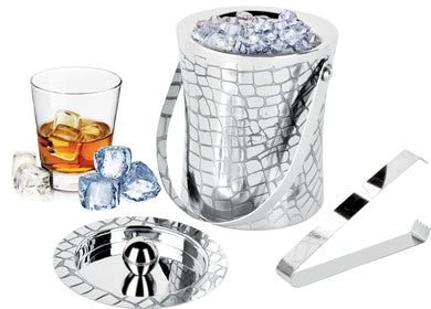 Smartserve Grid Ice Bucket With Tong 900Ml 1Pcs | Ice Bucket with Tong