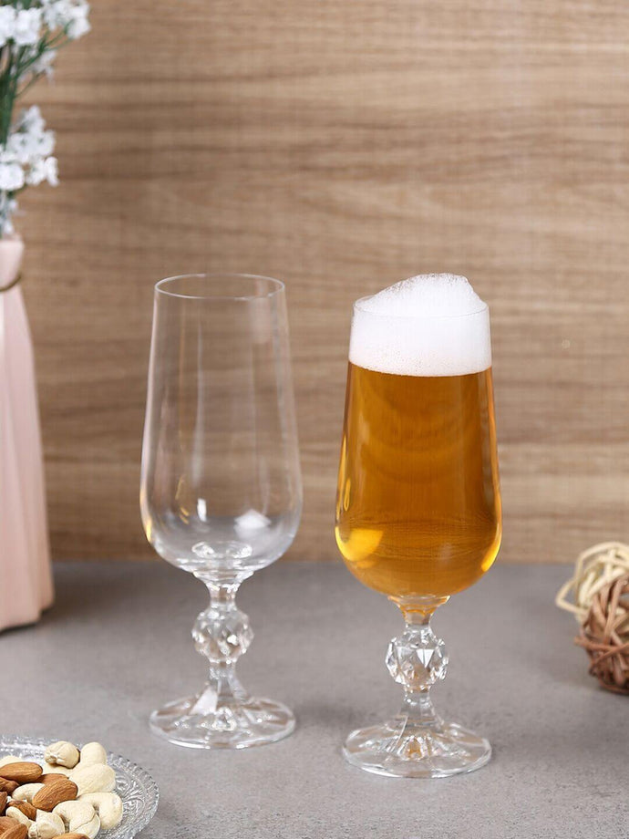 Beer Glass Set - Bohemia Crystal Claudia 280 ML Set of 6 | Beer Glass