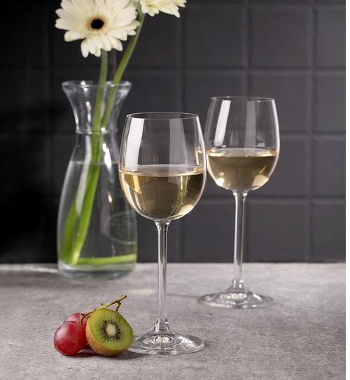 Bohemia Crystal Natalie Wine Glass Set, 260ml, Set of 6pcs, Transparent, Non Lead Crystal Glass | Wine Glass