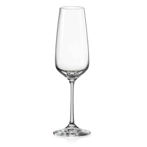 Bohemia Crystal Imported Premium Gisselle Champagne Flute Glass Set, 190 ml (6.75 oz), Set of 6