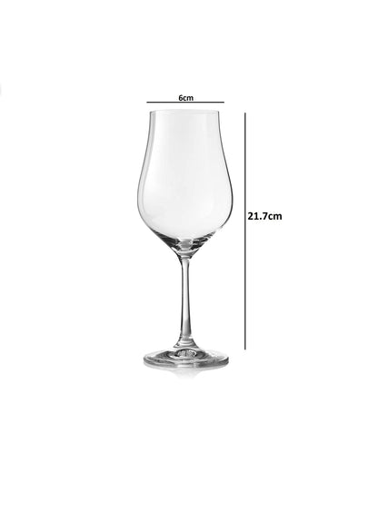 Wine Glass Set - Bohemia Crystal Tulipa 350 ML Set of 6 pcs | Wine Glass