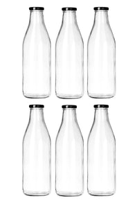 Smartserve Glass Bottle Set (Transparent,500ml) - Set of 6