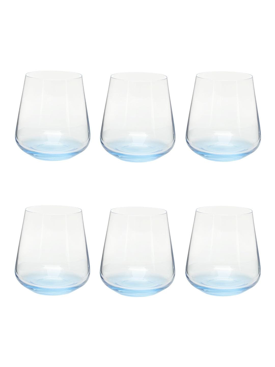 Whiskey Glass 400 ML Set of 6 Pcs, Blue Base | Bohemia Crystal Siesta | Whiskey Glass
