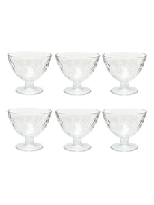 Uniglass Quartz Dessert Glass Bowls Set (Transparent, 375ml) -Set of 6 | Bowl